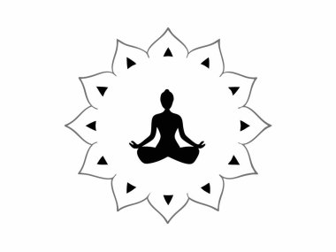 International Yoga day mandala vector on white background