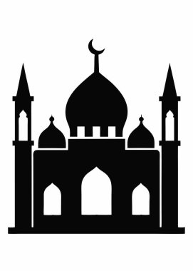 Mosque silhouette vector on white background