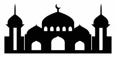 Mosque silhouette vector on white background