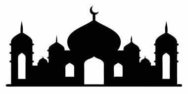 Mosque silhouette vector on white background