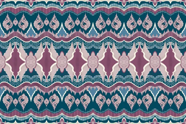 Etnik Kaftan Tayland Pagoda Deseni - Kumaş, Döşemeler, Halı ve Arkaplan İçin 