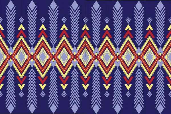 Ikat deseni pürüzsüz desen. Kumaş, fayans, halı, giysi, arkaplan ve duvar kağıdı için vektör tasarımı