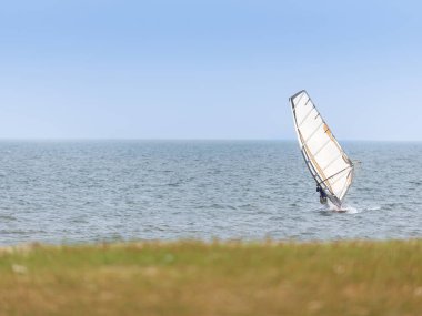 Çimenli Önplan ile Denizde Rüzgâr sörfü