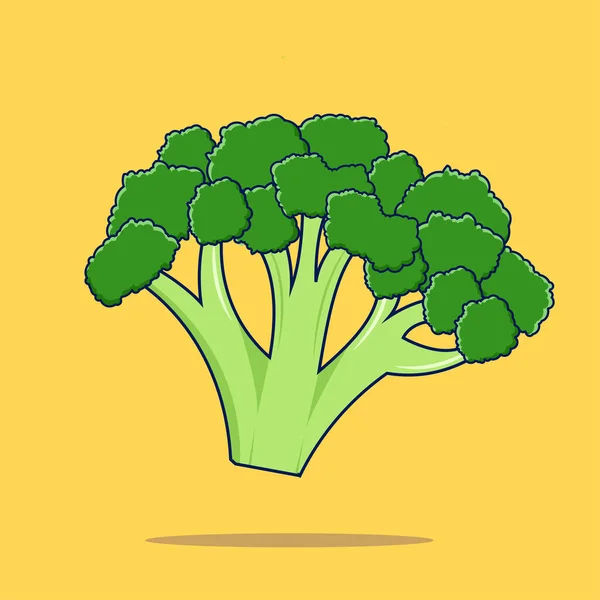 Brocoli Dessiné Main Illustration Vecteur Desgin Légume Icône — Image vectorielle