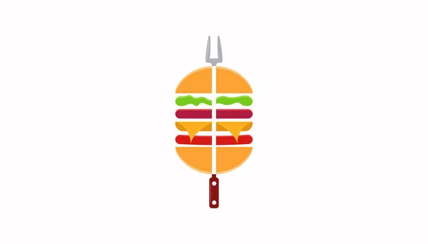 Логотип Бургера Пищевая Иконка Логотипа Быстрого Питания — стоковый вектор