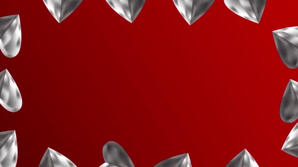 Фон Сердца Светящиеся Блестящие Сердца Красный Градиентный Фон — стоковое видео