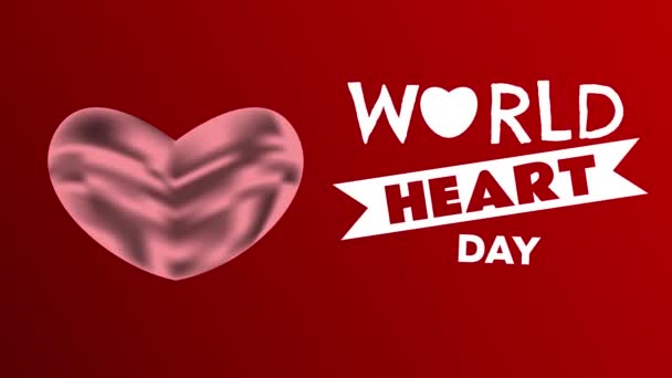 Animação Celebração Mundial Dia Coração — Vídeo de Stock