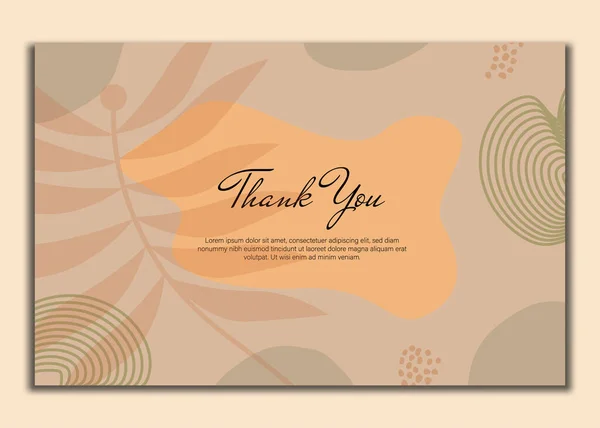 Ευχαριστήρια Κάρτα Όμορφα Κομψά Λουλούδια Ευχαριστήρια Κάρτα Αφηρημένη Εικόνα Σχήματος — Διανυσματικό Αρχείο
