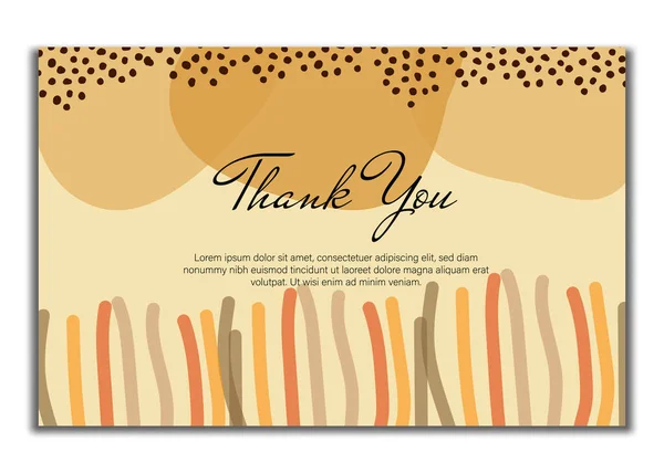 Ευχαριστήρια Κάρτα Όμορφα Κομψά Λουλούδια Ευχαριστήρια Κάρτα Αφηρημένη Εικόνα Σχήματος — Διανυσματικό Αρχείο