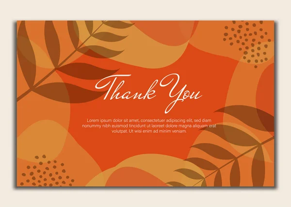 Thank You Card Beautiful Elegant Flowers Thank You Card Abstract — Stock Vector