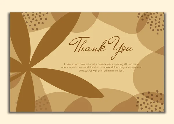 Carte Remerciement Avec Belles Fleurs Élégantes Carte Remerciement Avec Illustration — Image vectorielle