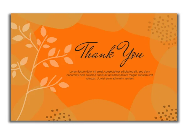 Obrigado Cartão Com Belas Flores Elegantes Obrigado Cartão Com Ilustração —  Vetores de Stock