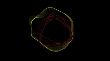 Renkli gradyan soyut çember desenli modern animasyon arka planı. 4K içinde giriş ve arkaplan döngüsü için geometrik dalgalanma efektli Soyut Çember animasyonu