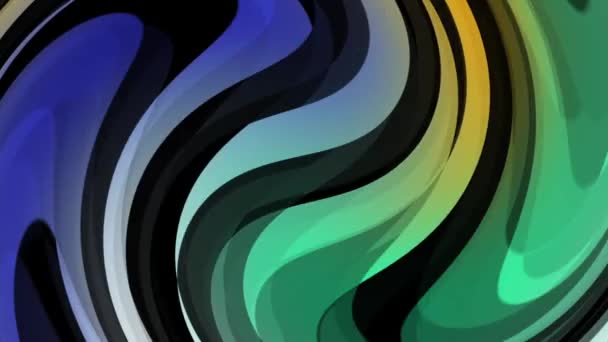 Turning Abstract Swirl Stripe Green Black Background Animated Abstract Futuristic — Vídeo de Stock