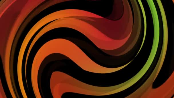 Turning Abstract Swirl Stripe Orange Black Background Animated Αφηρημένο Φουτουριστικό — Αρχείο Βίντεο
