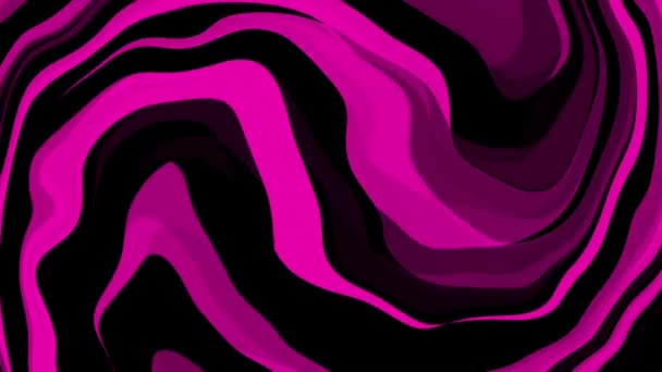 Turning Abstract Swirl Stripe Pink Black Background Animated Abstract Futuristic — Vídeo de Stock