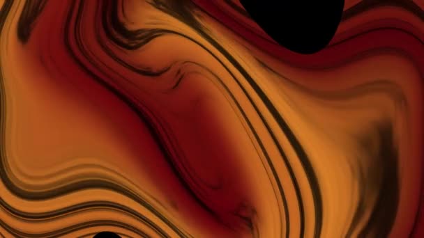 黑色橙色液体渐变背景墙纸料视频效果 抽象动画背景无缝 抽象渐变光滑液体波纹线运动背景 彩色模糊线条运动 — 图库视频影像