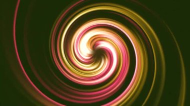 Parlak kırmızı ve sarı ışık ışını soyut bükülmüş tünel hareketi, soyut dönen sarmal desen renk animasyon arka planı, kıvrılmış çizgilerle modern hareket dekorasyonu, parlayan dönen dönen