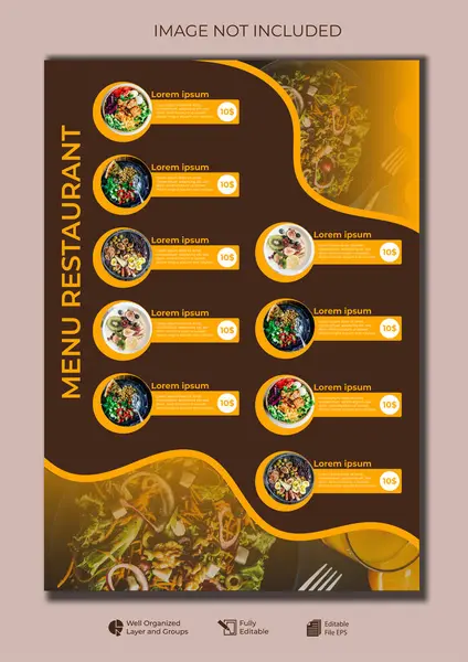 Yemek restoranı menüsü düzenlenebilir şablon, menü listesi kafe gradyan modern şablon, menü düzeni ve öğle yemeği kahvaltı menüsü şablonu için yemek poster restoranı.
