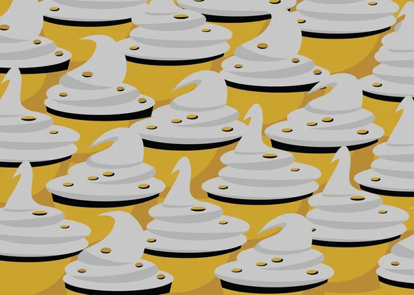 Cupcake Μοτίβο Διάνυσμα Τέχνης Τούρτα Κρέμα Μοτίβο Τροφίμων Επιδόρπιο Εικόνα — Φωτογραφία Αρχείου