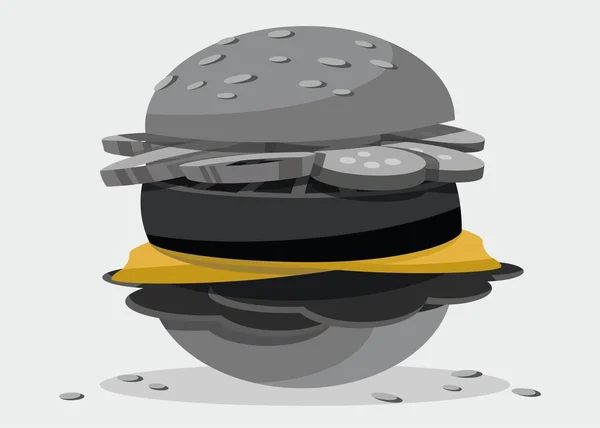 맛있는 쇠고기와 치즈는 삽화를 맛있는 패스트 슬라이스 샐러드 — 스톡 사진