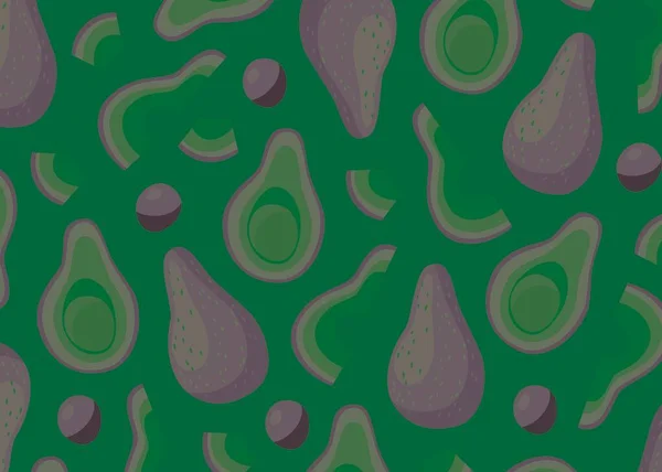 Grønn Avokado Sømløst Fruktmønster – stockfoto