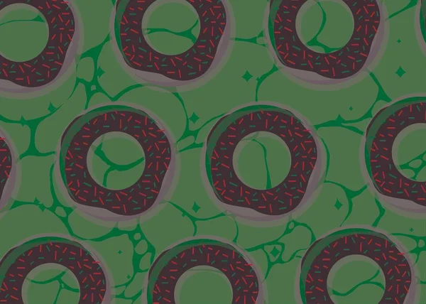 Abstract Seamless Pattern Donuts Green Background Royalty Free Stock Images