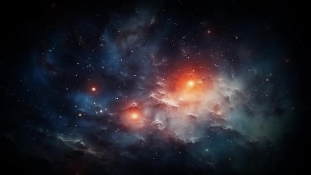 Stor Blå Galax Flyg Genom Rymden Högkvalitativ Film — Stockvideo
