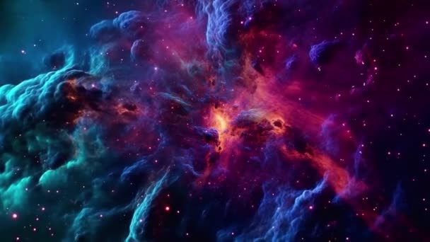 Μια Μεγάλη Όμορφη Τόσο Παράξενο Γαλαξία Απίστευτα Χρώματα Και Νεφελώματα — Αρχείο Βίντεο