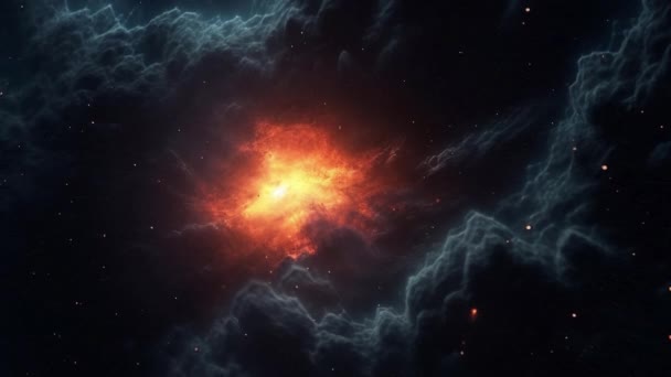果てしなく続く黒い空間にある遠くの銀河 高品質4K映像 — ストック動画