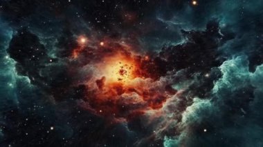 Büyük bir nebula kümesi. İnanılmaz bir galaksi. Yüksek kalite 4k görüntü