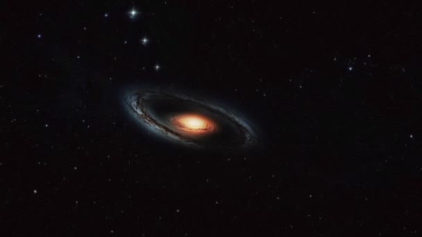 Egy Magányos Spirál Galaxis Fekete Űrben Kiváló Minőségű Felvételek — Stock videók