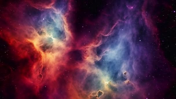 Fascinante Video Que Muestra Una Impresionante Galaxia Brillando Varios Colores — Vídeo de stock