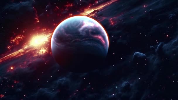 Ein Exoplanet Einer Fremden Galaxie Hochwertiges Filmmaterial — Stockvideo