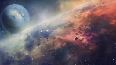 Yeni dış gezegenlere uçuş. Diğer dünyaları inceliyorum. Yüksek kalite 4k görüntü