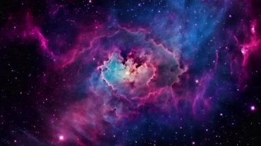 Bir süpernova patlamasından sonra büyük bir enerji salınımı. İnanılmaz renkler paleti. Yüksek kalite 4k görüntü