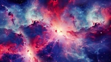 Bir süpernova patlamasından sonra büyük bir enerji salınımı. İnanılmaz renkler paleti. Yüksek kalite 4k görüntü