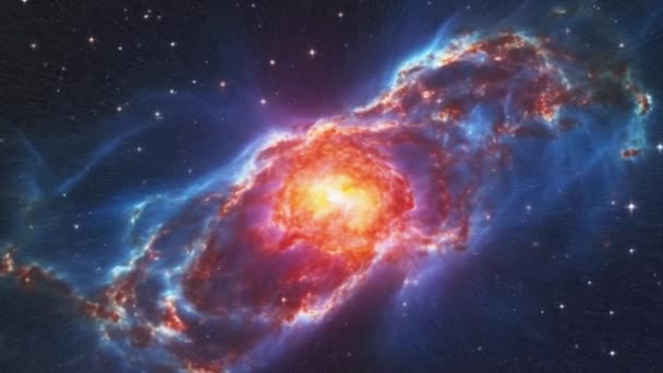 Viaje Nebulosa Cósmica Centro Del Universo Imágenes Alta Calidad — Vídeos de Stock