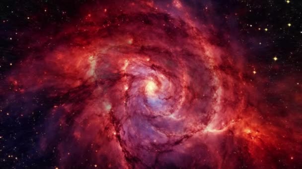 Большая Красивая Красная Галактика Спиральная Галактика Высококачественные Кадры — стоковое видео