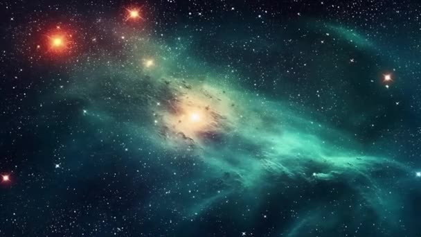 宇宙の広がりに浮遊する巨大な銀河は 無限の感覚と宇宙の複雑さを呼び起こします 高品質4K映像 — ストック動画