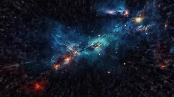 星や銀河が息をのむような風景を作り出す宇宙の隅にあなたを輸送するビデオ 高品質4K映像 — ストック動画