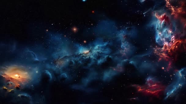 Nevels Drijven Door Ruimte Creëren Fascinerende Vergezichten Het Kosmische Landschap — Stockvideo