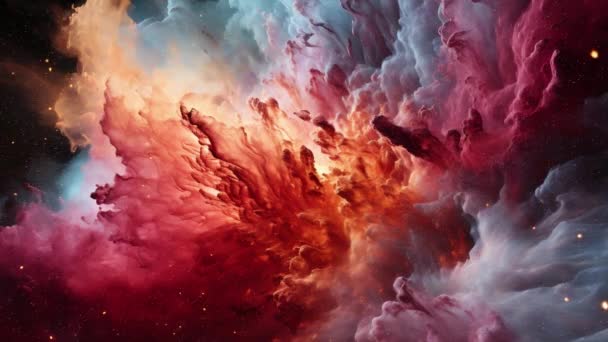 Cosmic Nebula Cosmic Nebula 별들로 구성된 과같은 구조로 밤하늘에서 중간성 — 비디오