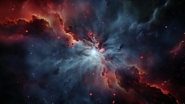 宇宙星雲 拡散雲の形をしたガス状の領域で 宇宙の広がりに広がり 星で飾られています 高品質4K映像 — ストック動画