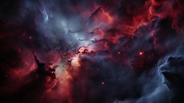 Μεγαλοπρεπές Κοσμικό Νεφέλωμα Ένας Ουράνιος Τάπητας Από Ουράνια Αέρια Και — Αρχείο Βίντεο
