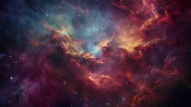 Güzel renkli bir galaksinin merkezine bir yolculuk. Yüksek kalite 4k görüntü