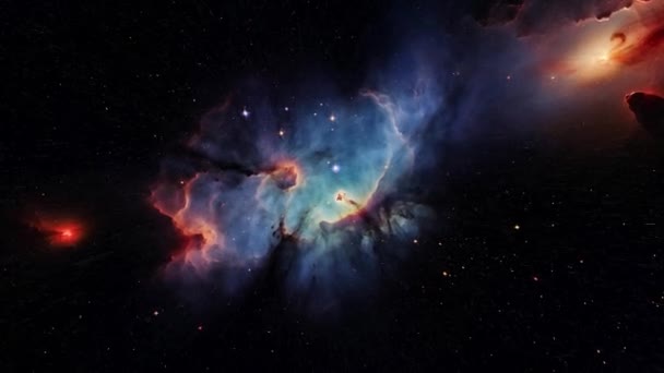 Gugusan Besar Debu Ruang Angkasa Yang Membentuk Galaksi Nebula Rekaman — Stok Video
