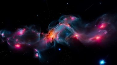 Güzel renkli bir nebula. Yoğun bir galaksi. Yüksek kalite 4k görüntü