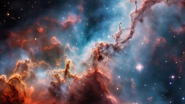 Ein Wunderschöner Farbiger Nebel Eine Dichte Galaxie Hochwertiges Filmmaterial — Stockvideo