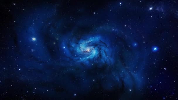 Galaxia Azul Una Gran Acumulación Gas Polvo Espacio Imágenes Alta — Vídeo de stock